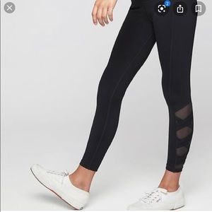 Athleta Girls Crisscross Mesh Black Leggings
